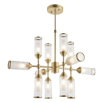 Brass Ceiling Pendant Light - Bulb Lamp Fitting - Frosted Glass Diffusers