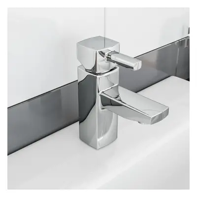 Boston Bathroom Basin Sink Mono Mixer Tap Chrome Solid Brass with Basin Waste