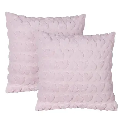 Set of Decorative Cushions ASTRANTIA x cm Pink Heart Pattern