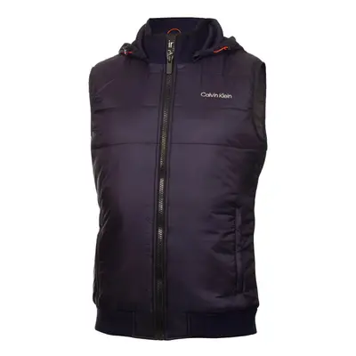 (L, Peacoat) Calvin Klein Mens Somme Valley Hybrid Water Resistant Thermal Golf Gilet