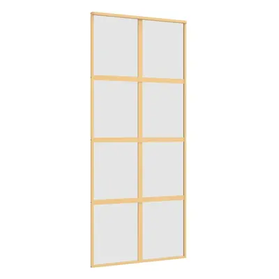 (gold, x cm/frosted) vidaXL Sliding Door Inner Glass Door Sliding Barn Door Aluminium and ESG Gl