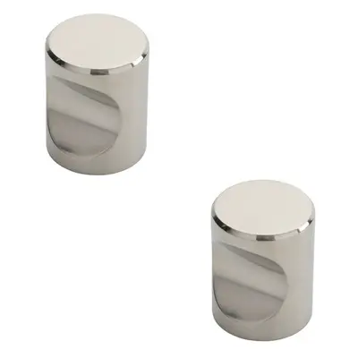 2x Cylindrical Cupboard Door Knob 30mm Diameter Polished Stainless Steel Handle