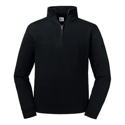 (XS, Black) Russell Mens Authentic Zip Neck Sweatshirt