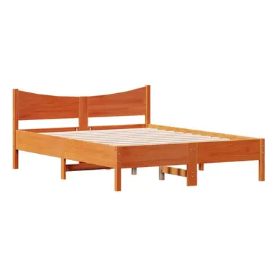 vidaXL Bed Frame Home Bed Base Bedstead Wax Brown 140x200 cm Solid Wood Pine