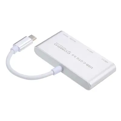 (Silver) In USB 3.1 Type C SD TF Card Reader HUB OTG Multi Spliter Adapter For Macbook Pro Air T