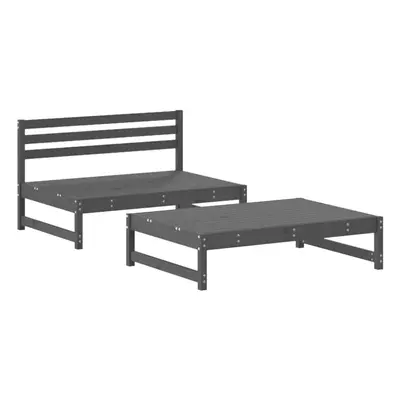 (grey pine) vidaXL Garden Lounge Set Wooden Bench Outdoor Bench Piece Solid Wood Pine