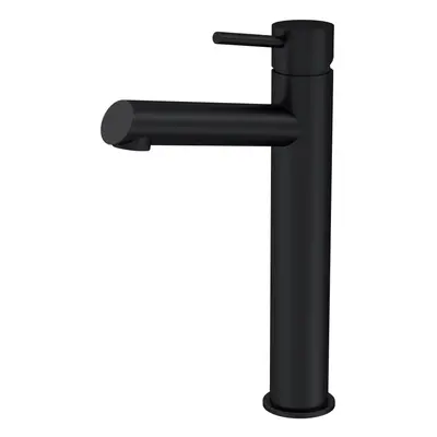 Minimalist Round Tall Mono Basin Mixer Tap - Matt Black