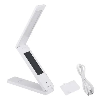 (White) Portable Folding Touch Control LED Reading Light Dimmable LCD USB Table Desk Lamp