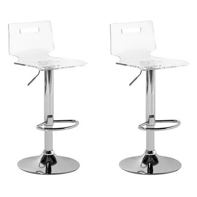 Set of Bar Chairs MALTA Swivel Transparent