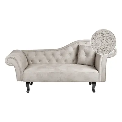 Right Hand Velvet Chaise Lounge Taupe LATTES II