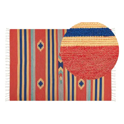 Cotton Kilim Area Rug x cm Multicolour HATIS