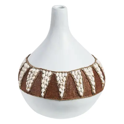 Decorative Vase SIMPANG Ceramic White