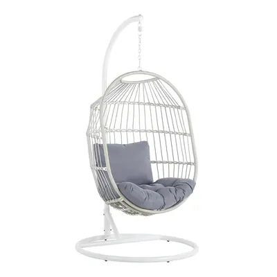 Hanging Chair with Stand ALBA PE Rattan White