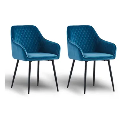 (2PCS, Teal) 1/2X Dining Chairs Velvet Metal Leg Kitchen Chairs