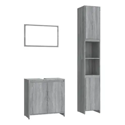 (grey sonoma) vidaXL Bathroom Furniture Set Piece Engineered Wood Organiser Multi Colours