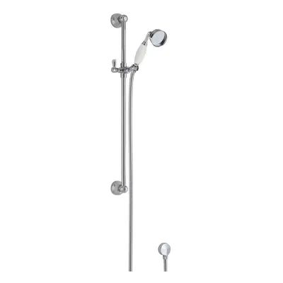 Traditional Slide Rail Shower Kit with Outlet Elbow - Chrome/White