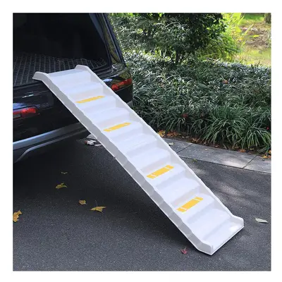 (White) Folding Portable Dog Pet Stairs Ramp