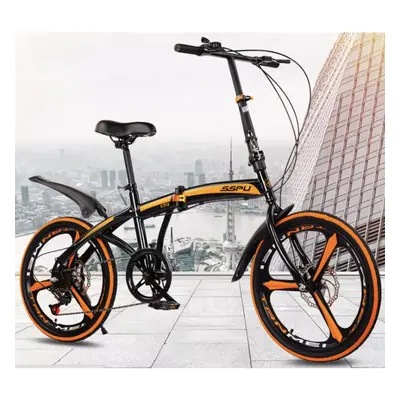 BMX Style Folding Bike Bicycle 20" Wheels with Mudguards Speed Black