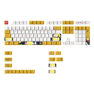 128 Keys Cute Rabbit Keycap Set Cherry Profile PBT Five-sided Sublimation Keycaps for Mechanical