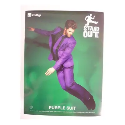 Medium Men's Purple Suit - Out Stand Mens Fancy Dress Costume Stag Party Outfit - out stand mens