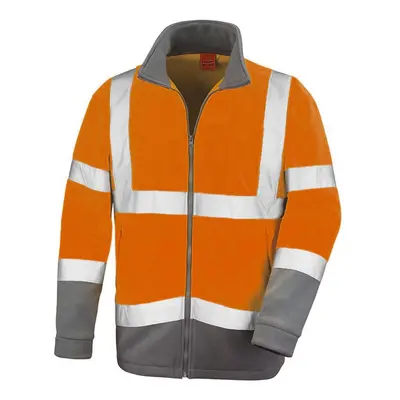 (3XL, Orange) Result Core Mens Reflective Safety Micro Fleece Jacket