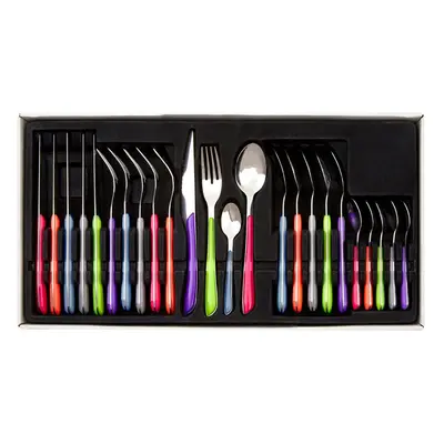 Bright 24Pc Multi Coloured Cutlery, Versatile Quality Set For Kitchen, Portable Cutlery Set For 