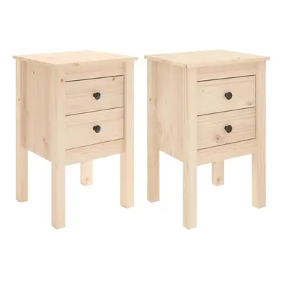 (brown, 2) vidaXL 1/2x Solid Wood Pine Bedside Cabinet Side Table Furniture Multi Colours