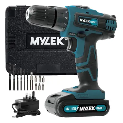 (Green) MYLEK Hour Charge 18V Cordless Drill Kit