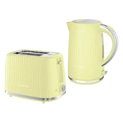 Russell Hobbs Eden Lemon Yellow Kettle & Slice Toaster Matching Set