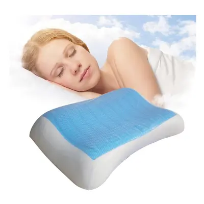 (Cool Version) Cotton Memory Orthopedic Sleep Blue Cool Comfort Gel Neck Pillow