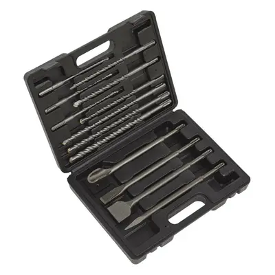 13 Piece SDS Plus Drill Bit & Chisel Set - Impact Breaker Steels - Storage Case