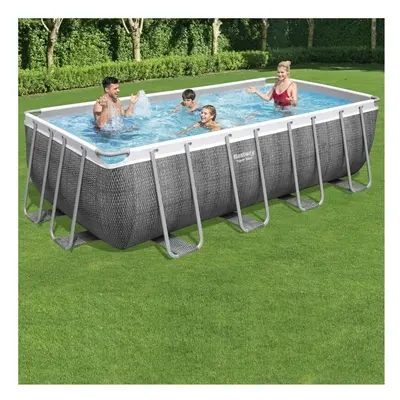 Bestway 16ft x 8ft x 48in Power Steel Rectangular Pool Set inc Filter Pump