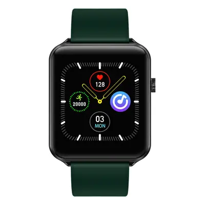 (Dark Green, Silicone) 1.3' Full Touch Screen Smart Watch Blood Oxygen Heart Rate Monitor A10