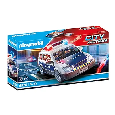 Playmobil City Action Police Car with Light and Sound Effects for Children Ages 5+, Multicolor, 