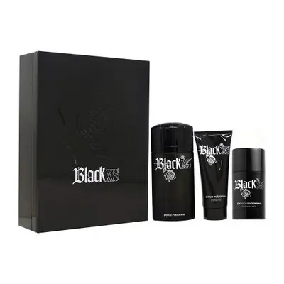 Paco Black Xs Pcs Set For Men: 3.4 Eau De Toilette Spray + 3.4 Shower Gel + 2.5 Deodorant Stick