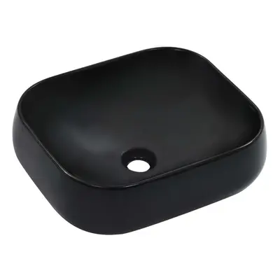 vidaXL Wash Basin 44.5x39.5x14.5cm Ceramic Black Bathroom Washroom Bowl Sink