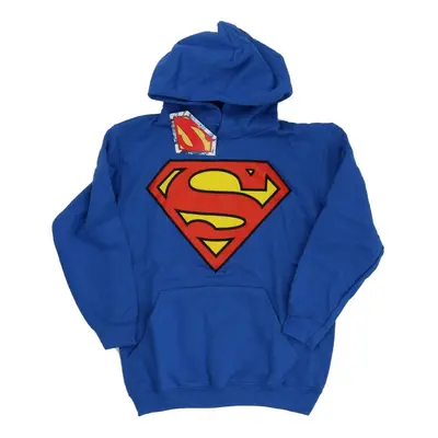 (7-8 Years, Royal Blue) DC Comics Boys Superman Logo Hoodie