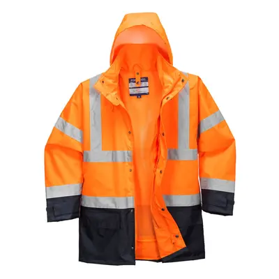 (Orange/Navy, S) Portwest Hi-Vis Executive 5-in-1 Jacket