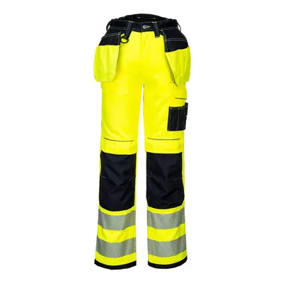 (Yellow/Black, 36) Portwest Mens Stretch Trousers