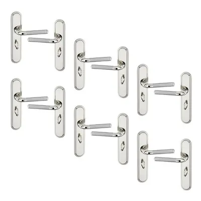 (6x Polished Nickel Bathroom) Vienna Metal Lever Latch Door Handles Set