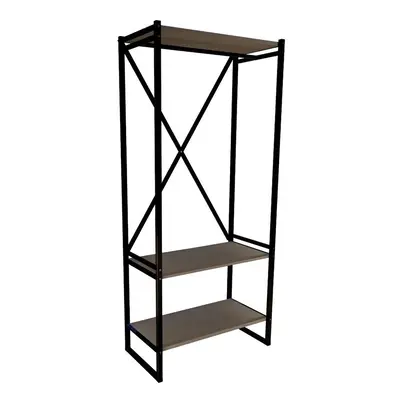 (Anthracite) Tier Wooden Coat Rack and Shoe Storage Stand