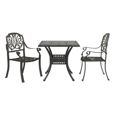 (bronze, piece) vidaXL Bistro Set Piece Bar Set Garden Table and Chair Black Cast Aluminium