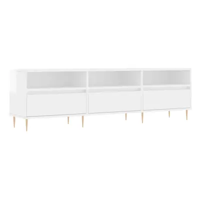 vidaXL TV Cabinet TV Unit Sideboard TV Stand High Gloss White Engineered Wood