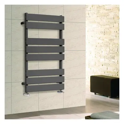 (800x600mm) WarmeHaus Flat Panel Anthracite Bathroom Heated Towel Rail Ladder Radiator Warmer