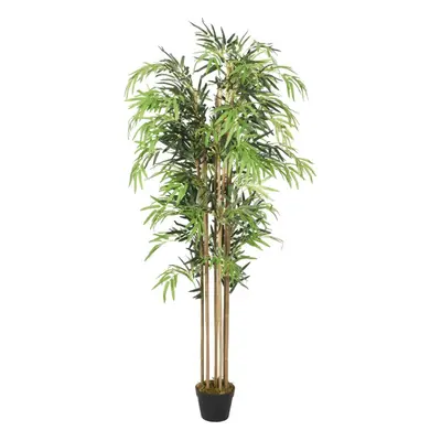 (round, cm) vidaXL Artificial Bamboo Tree Fake Plant Artificial Plant Leaves Green