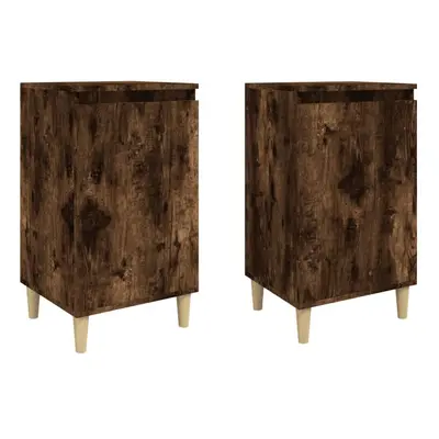 (smoked oak, pcs) vidaXL 1/2x Bedside Cabinet Engineered Wood End Table Nightstand Multi Colours