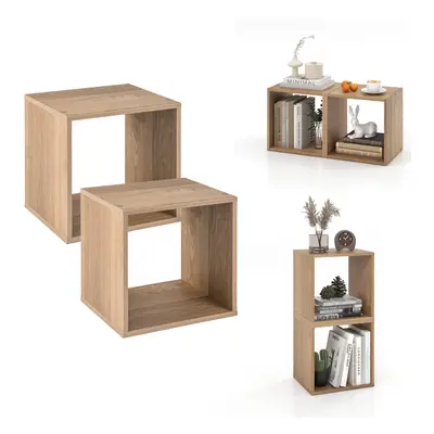 Set of Cube Storage Organizer Stackable Open Bookcase Display Rack Bookshelf