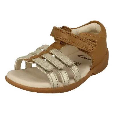 (Tan, UK Child) Boys Clarks Casual Sandals Zora Spirit - F Fit