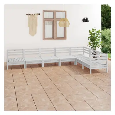 vidaXL Garden Lounge Set Outdoor Lounge Set Piece Solid Wood Pine White