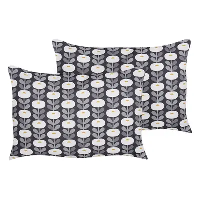 Set of Outdoor Cushions Geometric Pattern VALSORDA x cm Grey